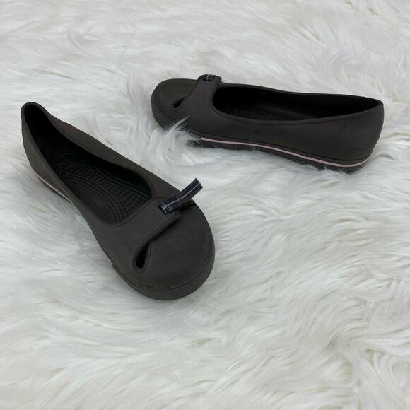 Crocs Women's Crocband 2.5 Mary Jane Ballet Flats Sz 6 Brown Comfort Adjustable - Picture 3 of 7